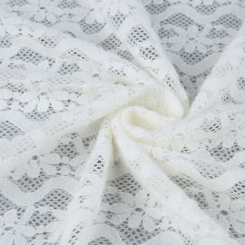 Lace Fabric Feather Nylon Warp Knit Wholesale Supplier