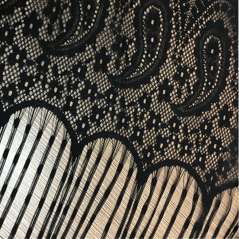 Lace Fabric Eyelash Tassel Nylon Warp Knit Wholesale Supplier