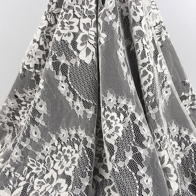 All-Over White Nylon Lace Fabric Wholesale Supplier