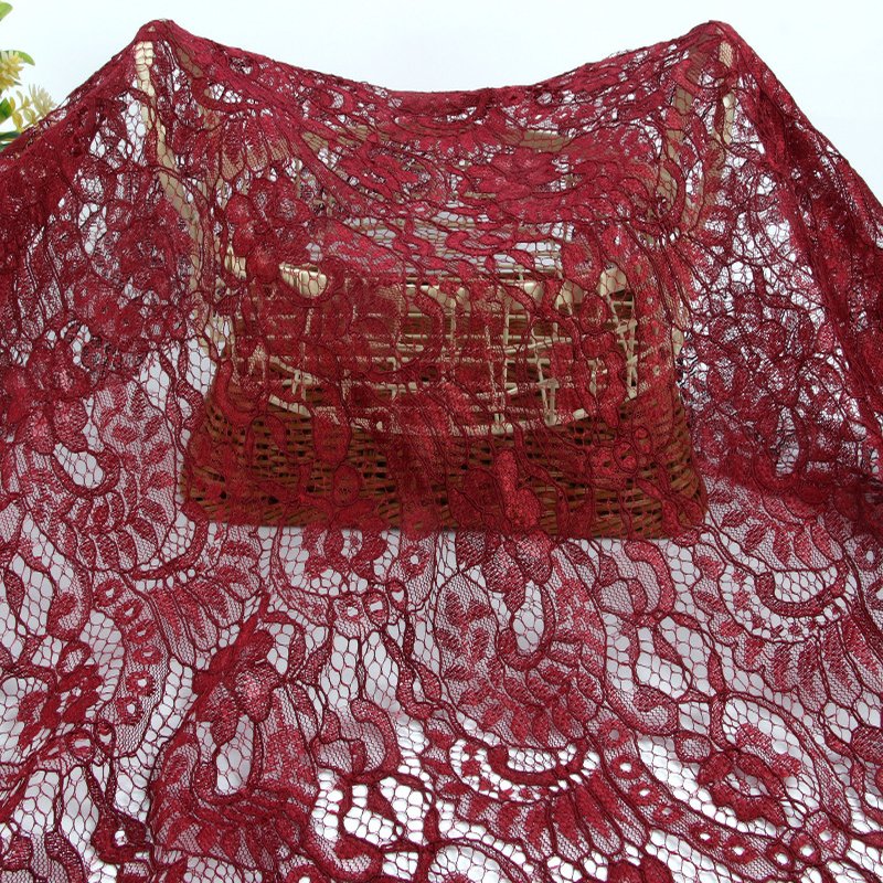 Dress Floral All-Over Polyester Lace Fabric for Women's Wear Wholesale