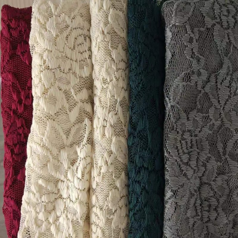 Lace Fabric Peony Women's Nylon Warp Knit for Women's Wear Wholesale S