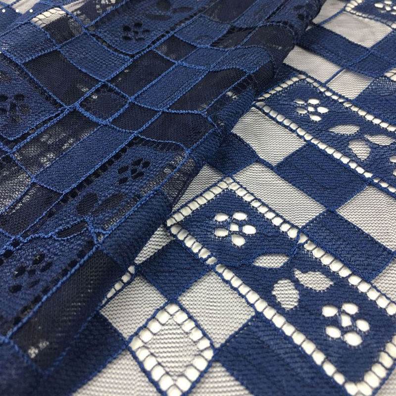 Dress Geometric Cutwork Lace Fabric for Women's Wear Wholesale Supplie 3