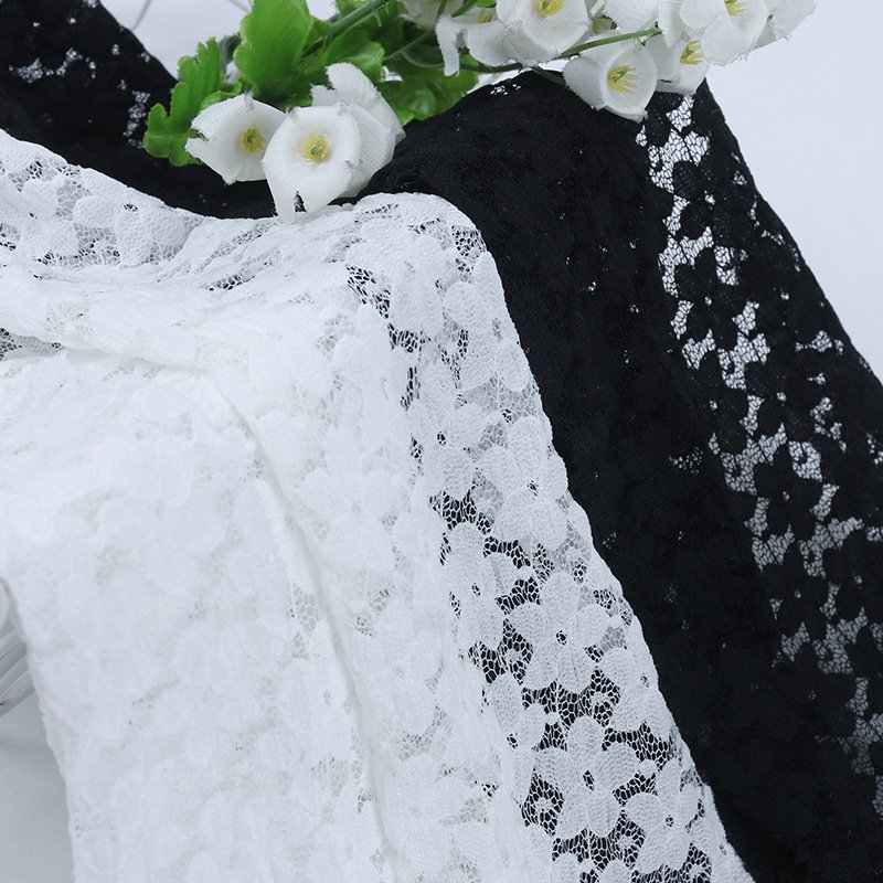 Lace Trim Lace Fabric Dress Nylon Warp Knit for Women's Wear Wholesale
