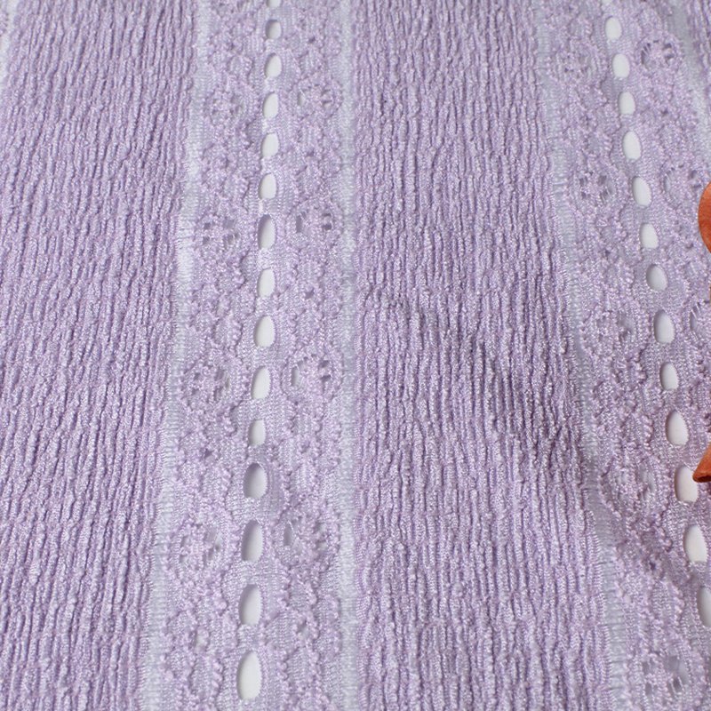 Lace Fabric Stripe Cutwork Nylon Warp Knit for Women's Wear Wholesale