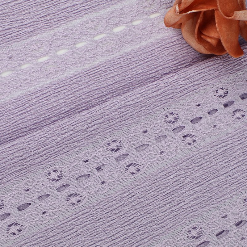 Lace Fabric Stripe Cutwork Nylon Warp Knit for Women's Wear Wholesale