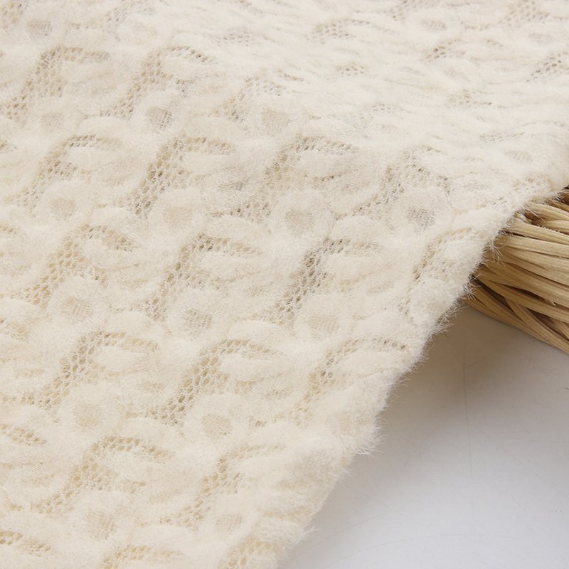 Lace Fabric Feather Beige Nylon Warp Knit for Women's Wear Wholesale S 3