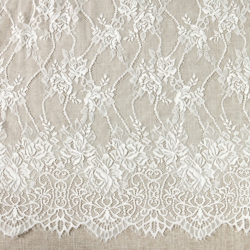 Lace Fabric Cutwork Solid Nylon for Bridal Wholesale Supplier