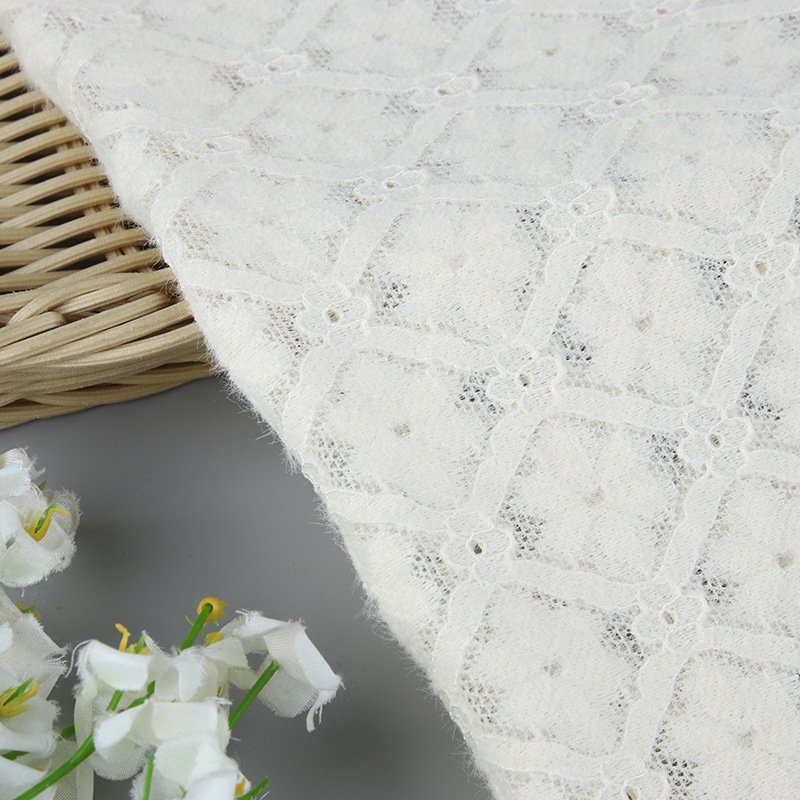 Lace Fabric Feather Nylon Warp Knit Wholesale Supplier