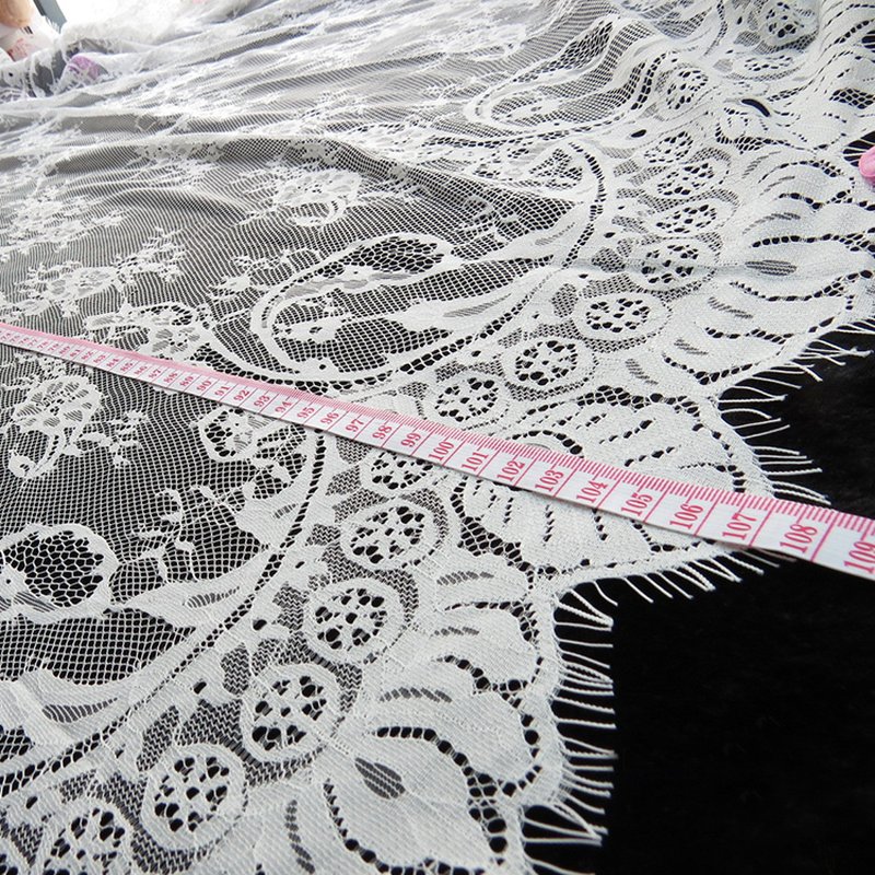 Lace Trim Eyelash Lingerie Lace Fabric for Women's Wear Wholesale Supp