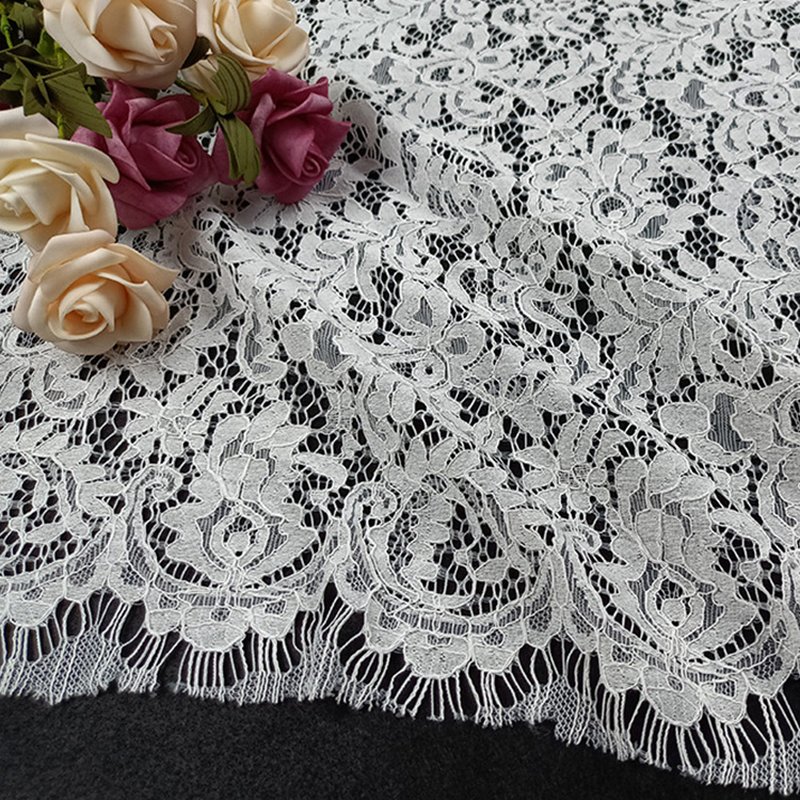 Lace Fabric Placement Floral Dress Nylon for Women's Wear Wholesale Su
