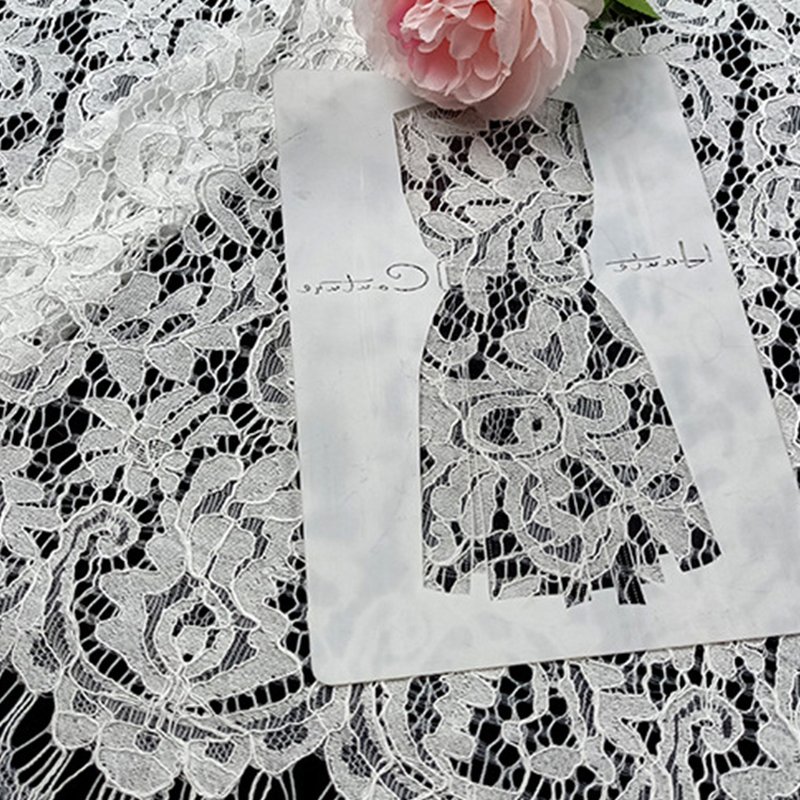 Lace Fabric Placement Floral Dress Nylon for Women's Wear Wholesale Su 7