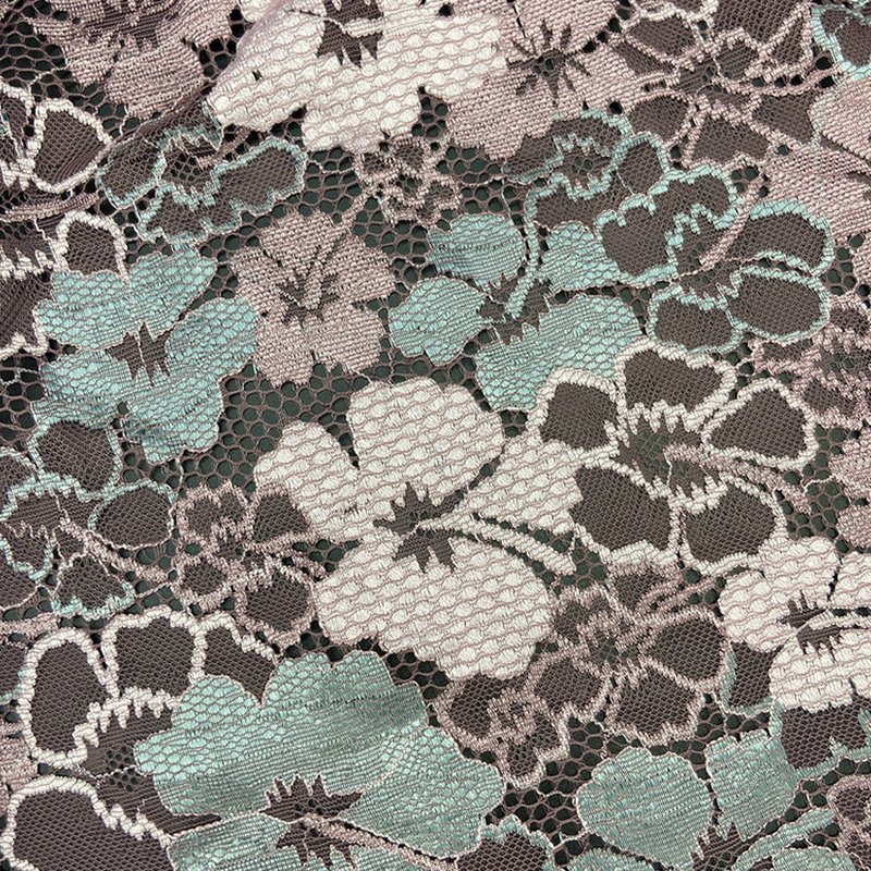 Lace Trim Embroidered Fabric Floral Polyester Lace Fabric for Women's