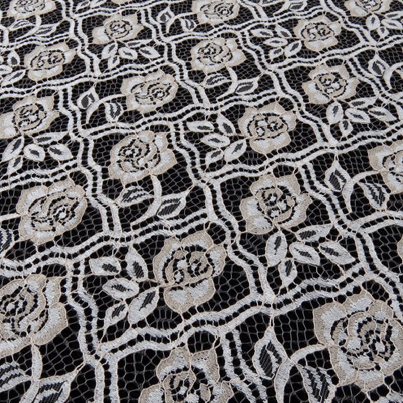 Lace Fabric Rose Dress Nylon for Women's Wear Wholesale Supplier 13