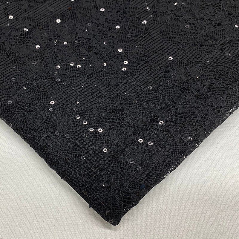 Lace Fabric Ditsy Floral Sequin Polyester for Women's Wear Wholesale S