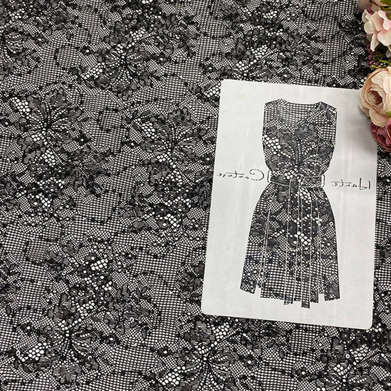 Lace Fabric Ditsy Floral Sequin Polyester for Women's Wear Wholesale S