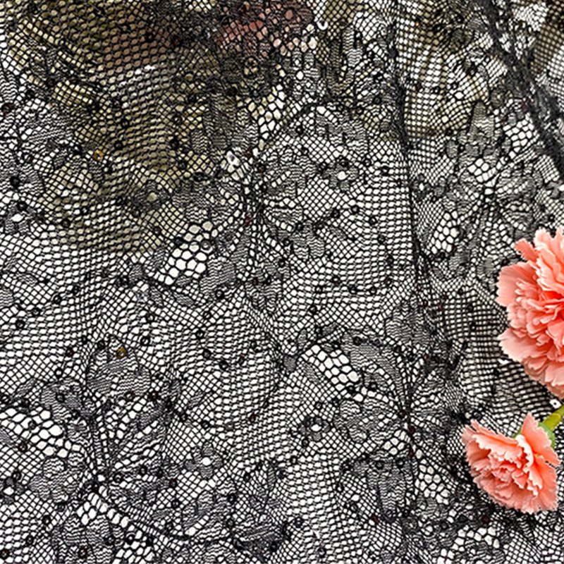 Lace Fabric Ditsy Floral Sequin Polyester for Women's Wear Wholesale S 9