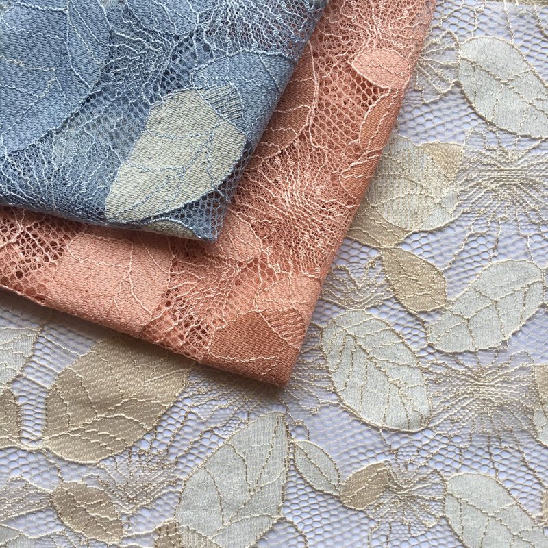 Lace Trim Stretch Lace Maple Leaf Nylon Warp Knit Lace Fabric for Wome