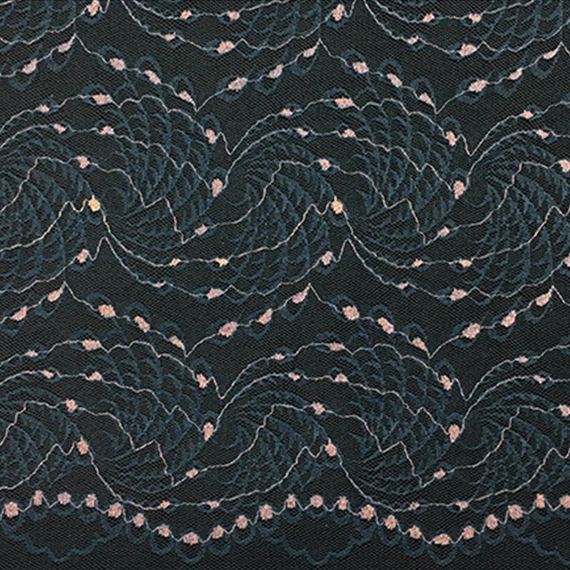 Lace Fabric Scallop Edge Peacock Polyester Foil for Bridal Wholesale S 13