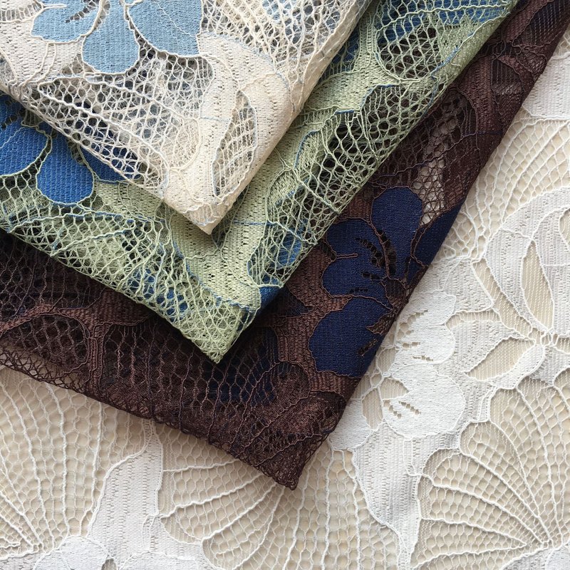 Lace Trim Embroidered Lace All-Over Embroidery Polyester Lace Fabric f