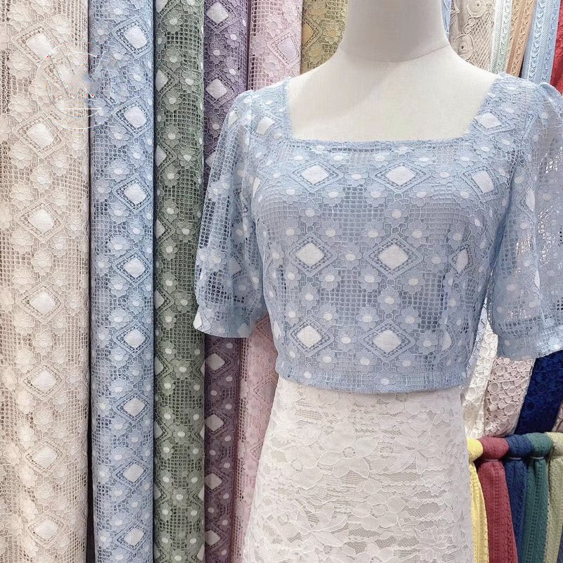 Lace Trim Embroidered Lace Geometric Polyester Lace Fabric for Women's