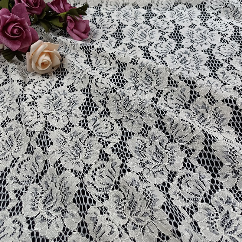 Lace Fabric Cutwork Floral Nylon for Women's Wear Wholesale Supplier 13