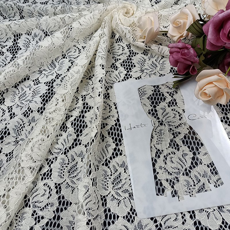 Lace Fabric Cutwork Floral Nylon for Women's Wear Wholesale Supplier 7
