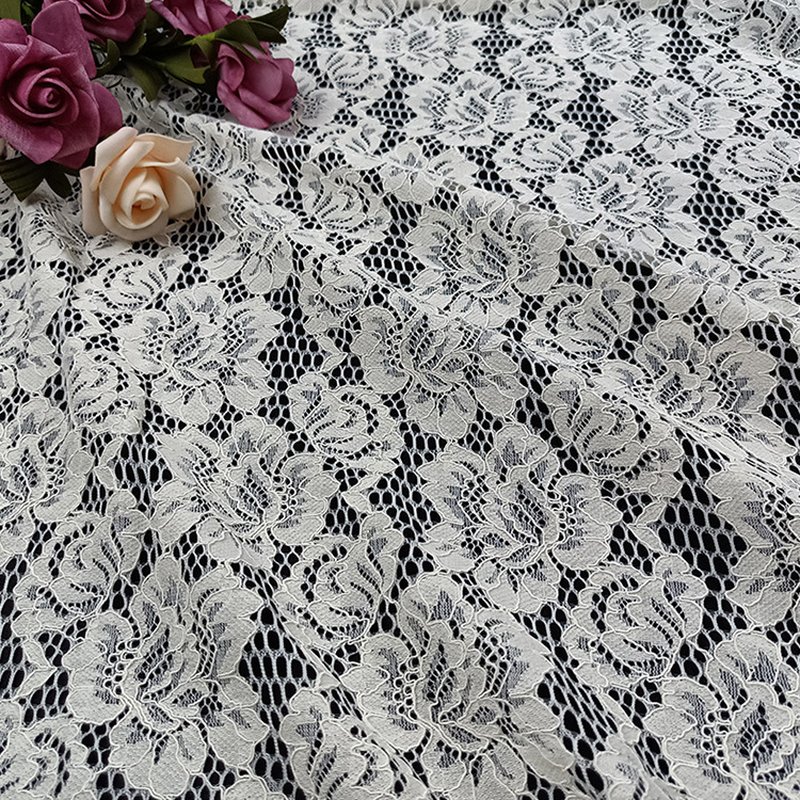 Lace Fabric Cutwork Floral Nylon for Women's Wear Wholesale Supplier 8