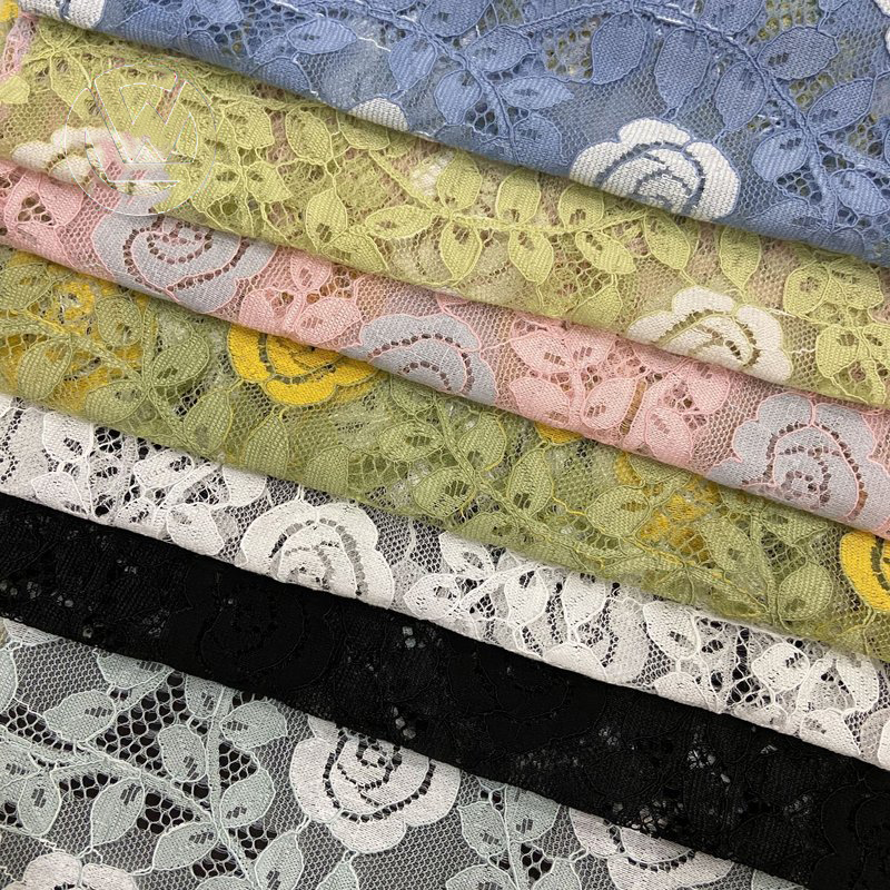 Lace Trim Embroidered Lace Women's Nylon Warp Knit Lace Fabric for Wom