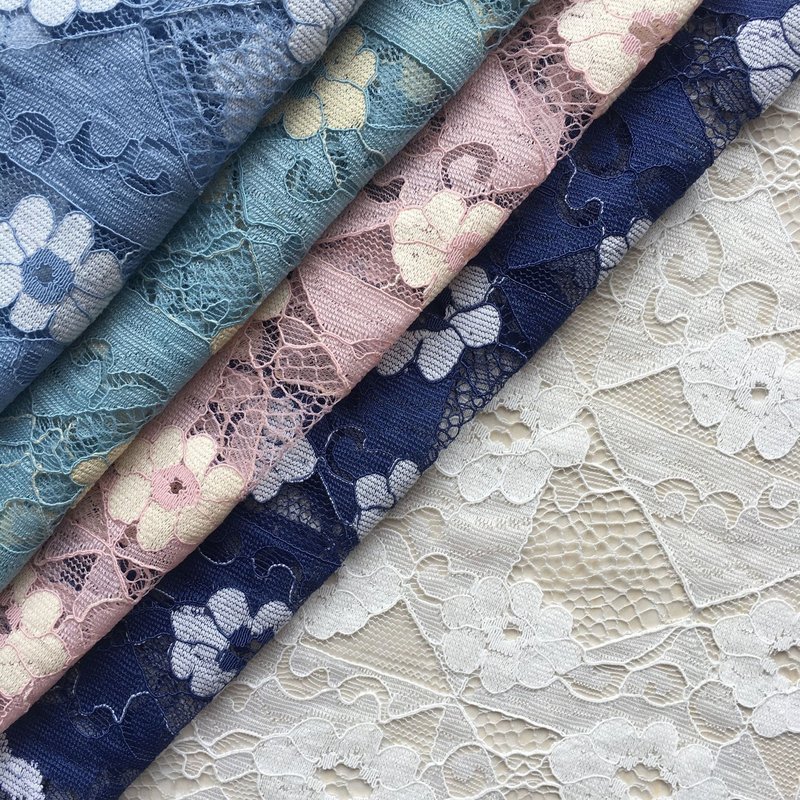 Lace Trim Embroidered Lace Women's Nylon Warp Knit Lace Fabric for Wom