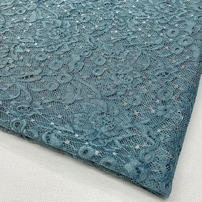 Dress Cutwork Jacquard Polyester Foil Lace Fabric for Women's Wear Who