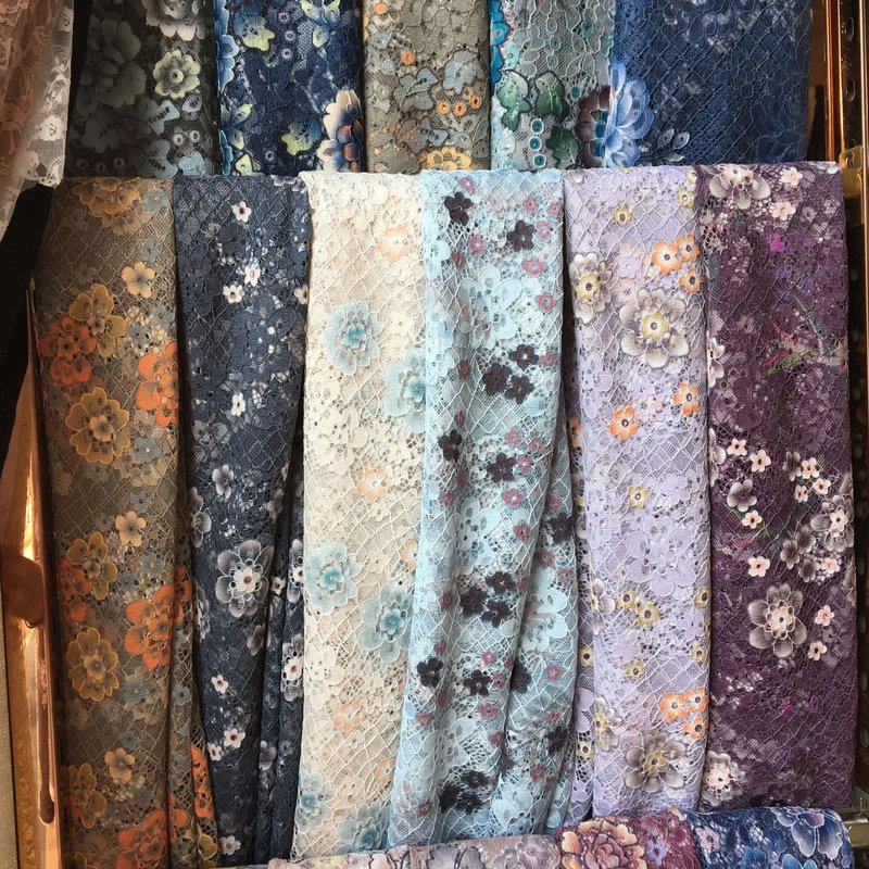 Lace Fabric Printed Polyester for Women's Wear Wholesale Supplier
