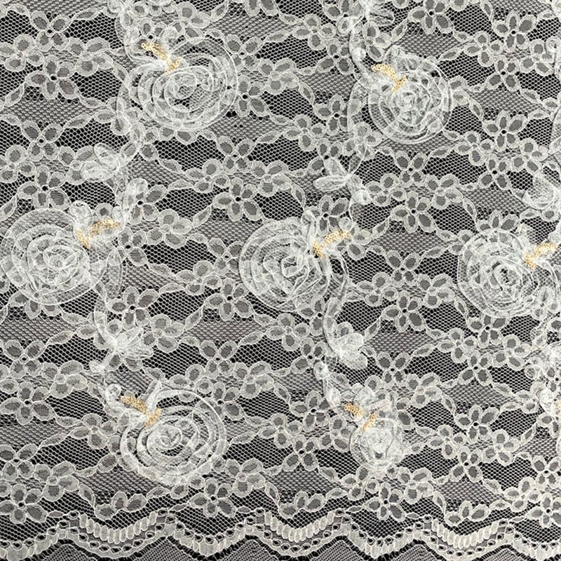 Embroidered Fabric Couching Polyester Lace Fabric for Women's Wear Who 4