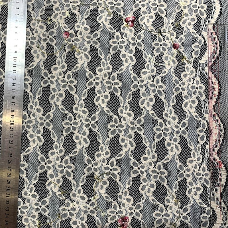 Embroidered Fabric Couching Polyester Lace Fabric for Women's Wear Who 8