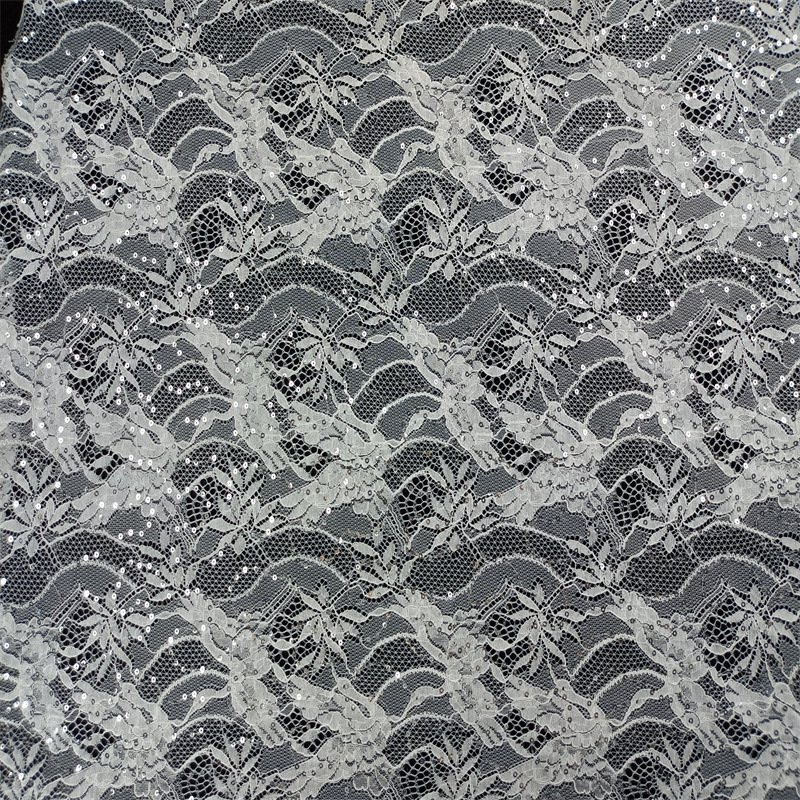 Dress Sequin Bright Polyester Lace Fabric for Women's Wear Wholesale S 6