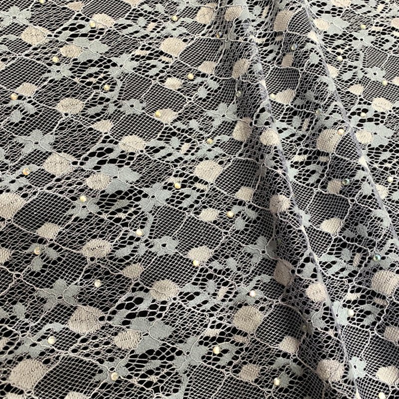 Lace Trim Sequin Polyester Lace Fabric for Apparel Wholesale Supplier