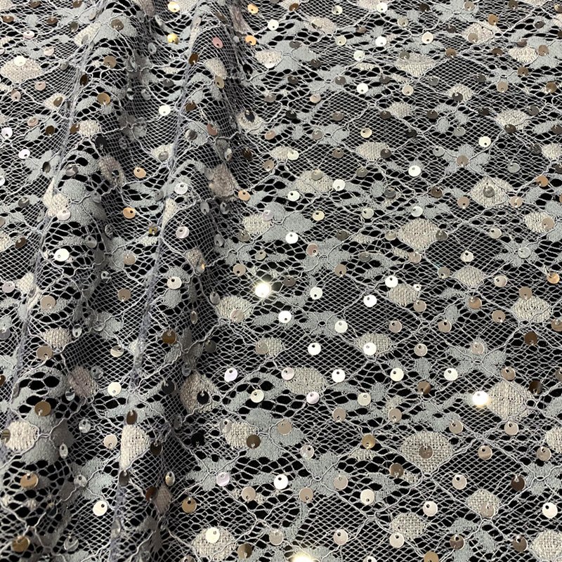 Lace Trim Sequin Polyester Lace Fabric for Apparel Wholesale Supplier 25