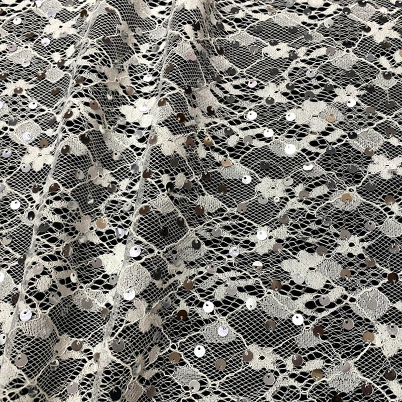 Lace Trim Sequin Polyester Lace Fabric for Apparel Wholesale Supplier 8