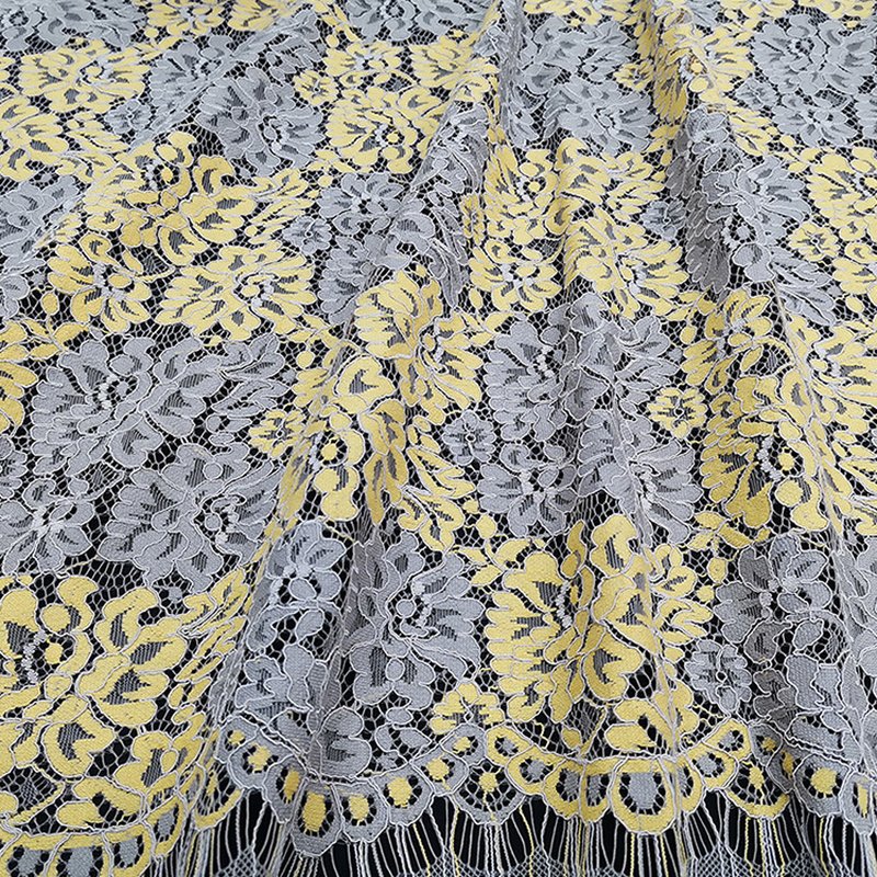 Dress Eyelash Cutwork Lace Fabric for Women's Wear Wholesale Supplier