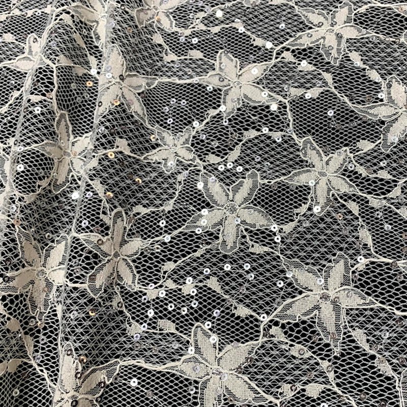 Lace Fabric Sequin Kids Polyester for Women's Wear Wholesale Supplier