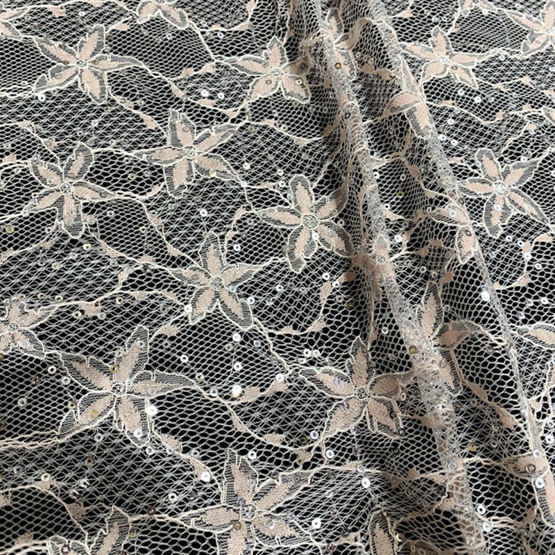 Lace Fabric Sequin Kids Polyester for Women's Wear Wholesale Supplier