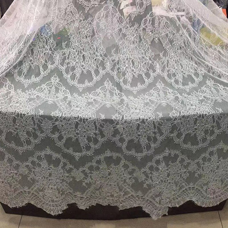 Lace Fabric Eyelash Bridal Nylon Warp Knit for Women's Wear Wholesale 3