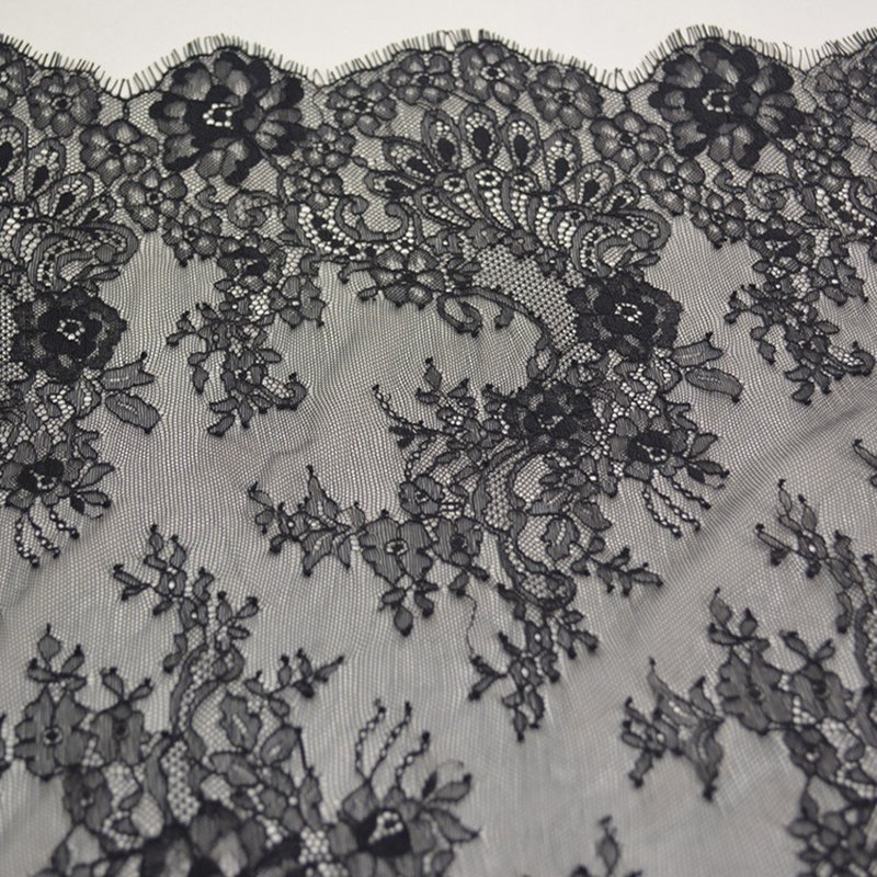 Lace Fabric Eyelash Edge Eyelash Nylon Warp Knit for Bridal Wholesale