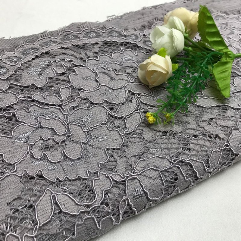 Lace Fabric Scallop Edge Placement Floral for Women's Wear Wholesale S 7