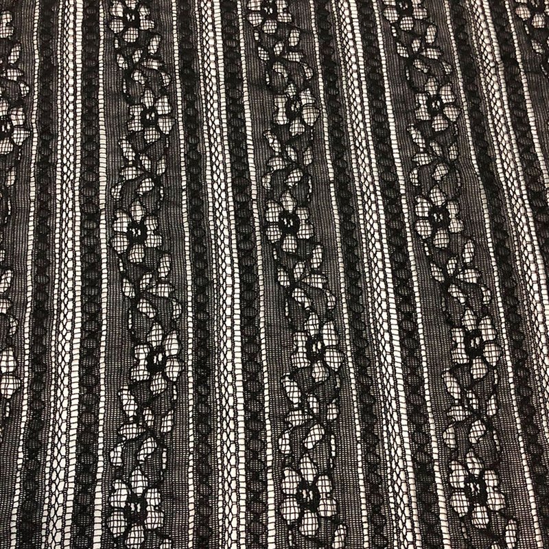 Lace Fabric Dress Stripe Nylon Warp Knit for Women's Wear Wholesale Su 5
