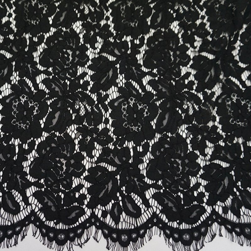 Placement Floral Eyelash Placement Lace Fabric for Women's Wear Wholes 16