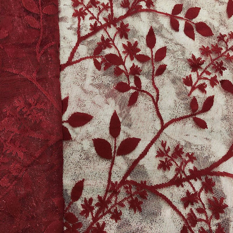 Lace Fabric Dress Leaf Polyester Warp Knit for Women's Wear Wholesale