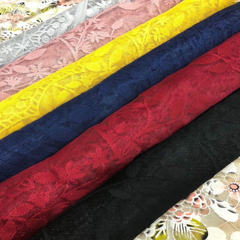 Lace Fabric Dress Leaf Polyester Warp Knit for Women's Wear Wholesale 10