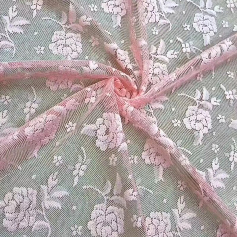 Lace Fabric Rose Scarf Polyester Warp Knit Wholesale Supplier