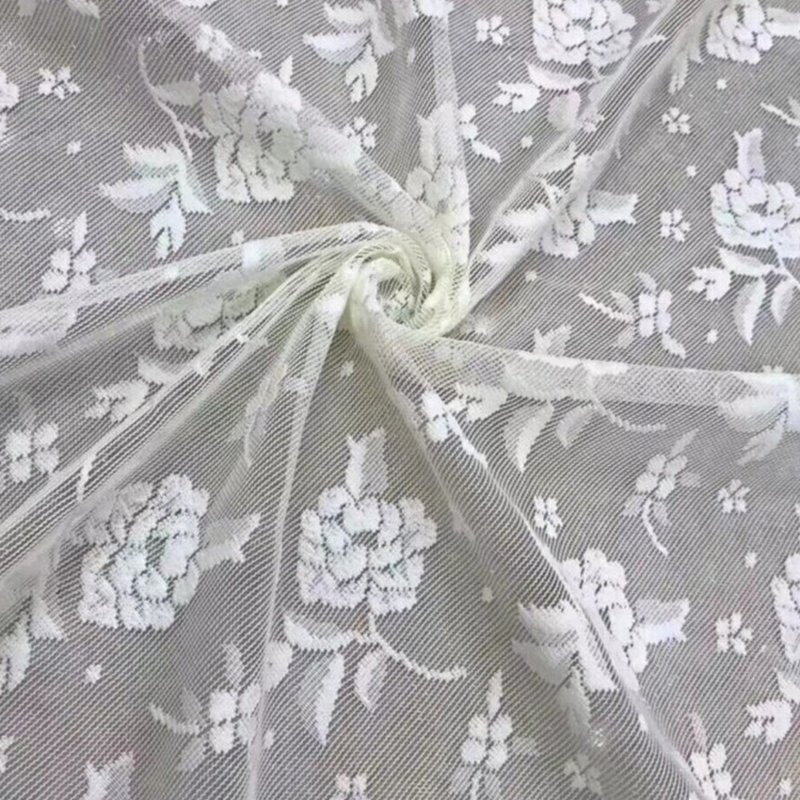 Lace Fabric Rose Scarf Polyester Warp Knit Wholesale Supplier