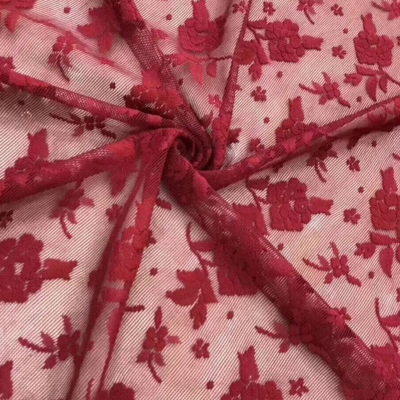 Lace Fabric Rose Scarf Polyester Warp Knit Wholesale Supplier 3
